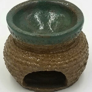 Pottery oil burner, back view