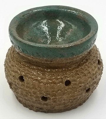 Pottery Oil Burner, front view